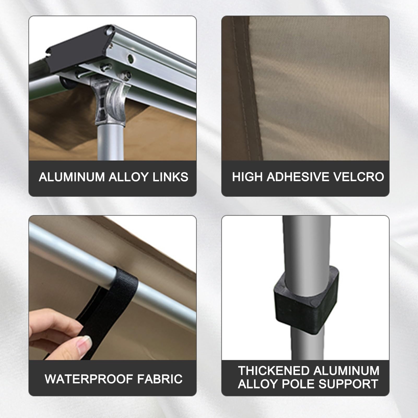 Toldo Camper Furgoneta Lateral, toldo impermeable para coche con panel de pared lateral, toldo extraíble para vehículos, altura ajustable,toldos para vehículos recreativos para SUV/camioneta/furgoneta