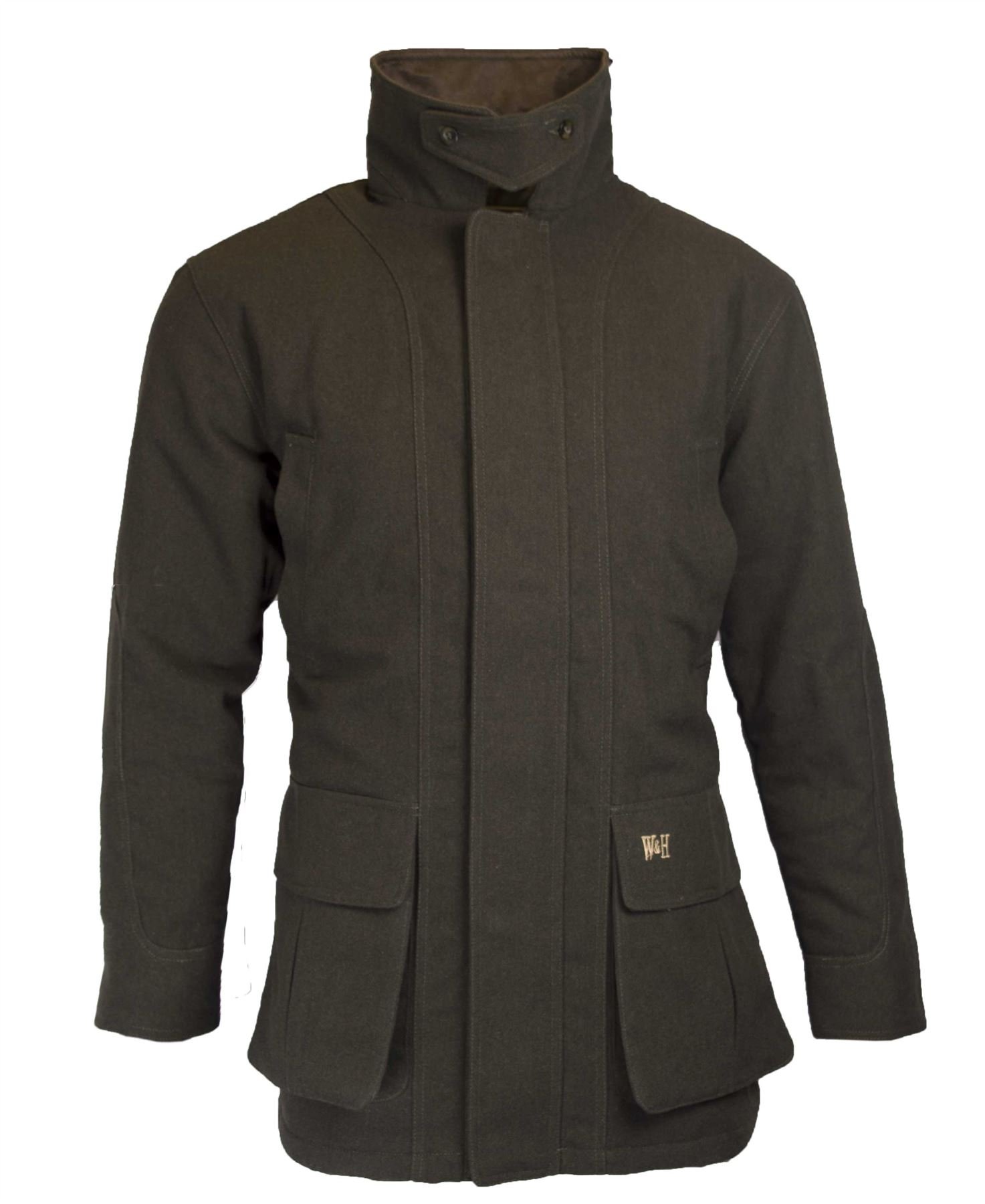 Walker & Hawkes – Giacca di lana da uomo in stile country e Derbystil per la caccia – verde oliva – taglia XS-2XL