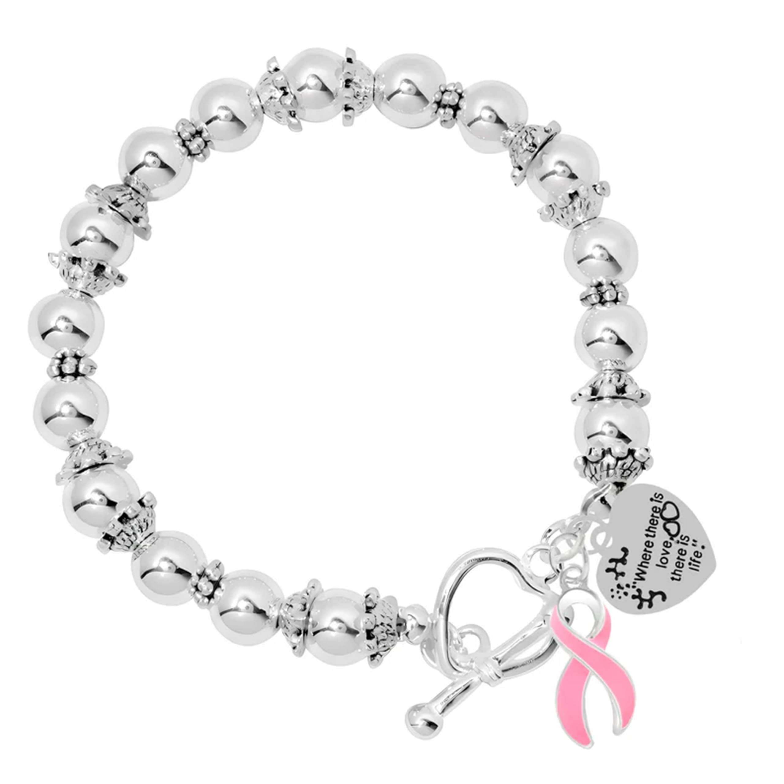 Breast Cancer Awareness Pink Ribbon Bracelets for Fundraising, Charity Walks, and Gifts - Perfect for Breast Cancer Awareness Month