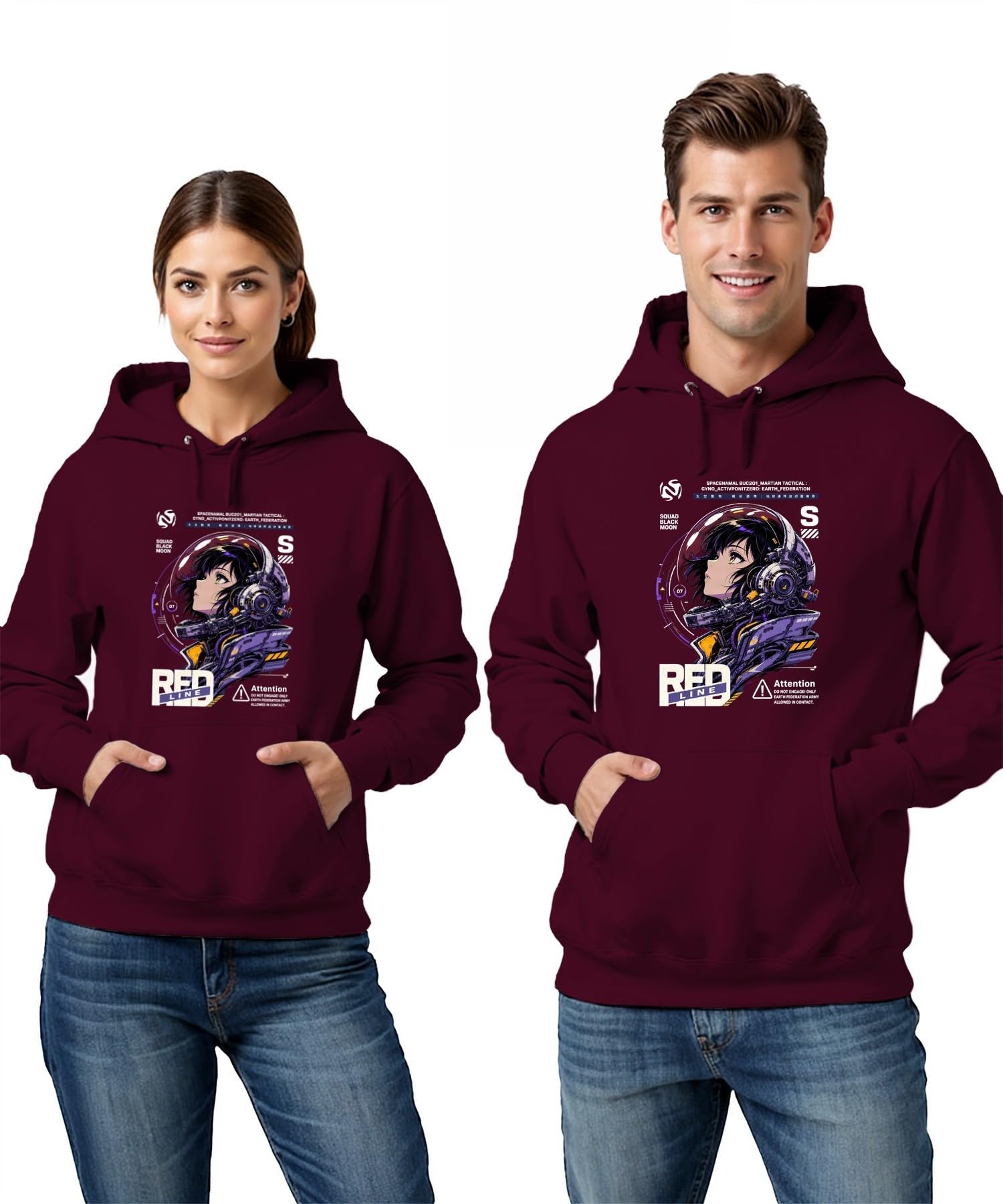 Red Line Anime dziewczęca Japonia Y2K bluza z kapturem