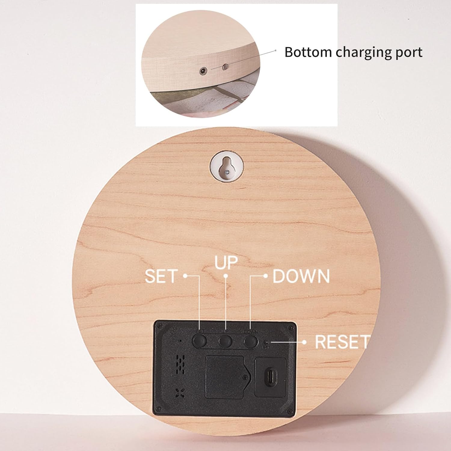 Multifunctional LED Clock Wall Clock with Alarm Temperature Date Features for Bedroom Desk Wall Temperature Display