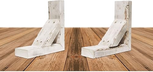 Ekena Millwork BKTB03X08X10TRWH-CASE-2 Soporte vintage de granja, colección de decoración de madera de granero, 3 12 pulgadas de ancho x 8 pulgadas