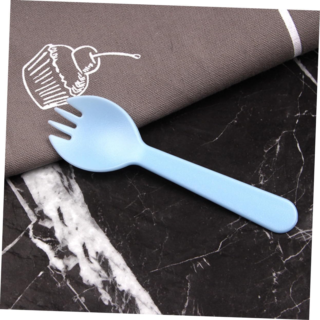 100PCS Plastic Sporks Set 3-Prong Disposable Forks and Spoons for Cake Ice Cream Fruit and Dessert Versatile Tableware for Parties and Events