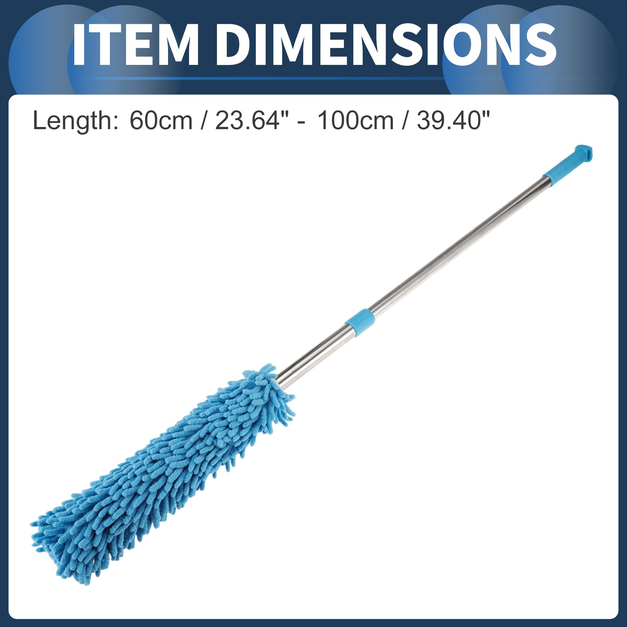 Spazzola per Cerchi Auto Spazzola per Dettagli Cerchi Auto 60-100 cm / 23-39 Pollici Blu Lago Chenille Acciaio Inossidabile PP 1 Pezzo