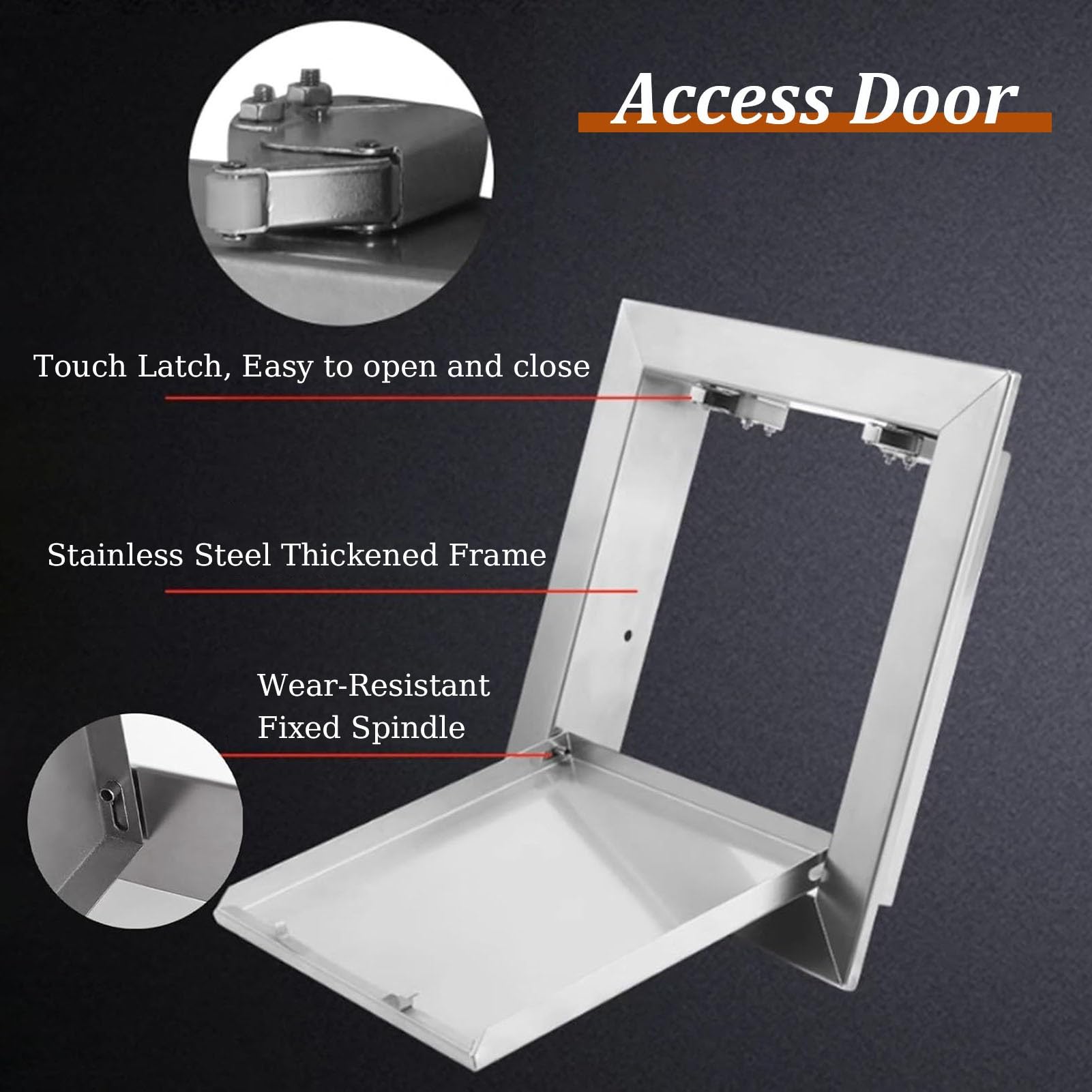 Sportello Ispezione Pannello Di Accesso In Acciaio Inossidabile Apribile A Pressione, Sportello Di Accesso Per Soffitto E Parete, Copertura Di Sportello Di Ispezione(20x20cm/7.9x7.9in)