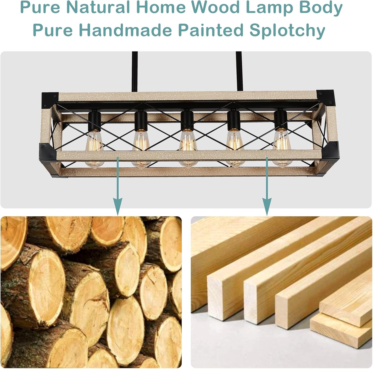 Blасk Frіdау - 40% оƒƒ Airposta Kitchen Island Lighting, 5-Light Farmhouse Linear Chandeliers, Rustic Dining Room Light Fixture, Rectangle Hanging Linear Pendant Lights, Wood Chandeliers for Kitchen, Pool Table Hоlіdау Dеаlѕ 🛒 Airposta Kitchen Island Lighting, 5-Light Farmhouse Linear Chandeliers, Rustic Dining Room Light Fixture, Rectangle Hanging Linear Pendant Lights, Wood Chandeliers for Kitchen, Pool Table