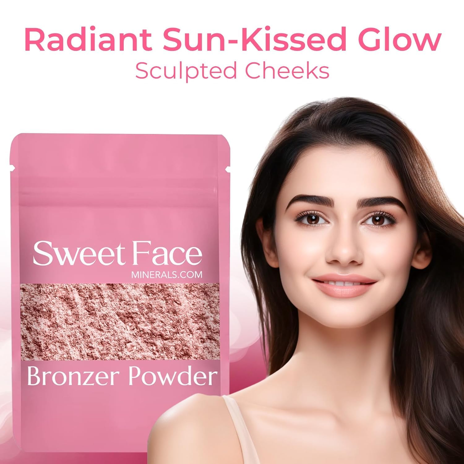 BRONZER BULK POWDER (8oz Refill Pouch) Mineral Makeup Loose Bronzing Warmth Tanning Baked On Bare Face Sun Kissed Coppertone Glow Shimmering Illuminating Glow Hypoallergenic Vegan Cruelty-Free