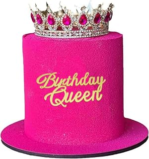 Acrylic Birthday Queen cake Topper Happy Birthday Cake Topper Golden Princess Toppers Birthday Cake Decoration for Wedding Anniversary Engagement Bridal Shower Queen Party Decorations Supplies