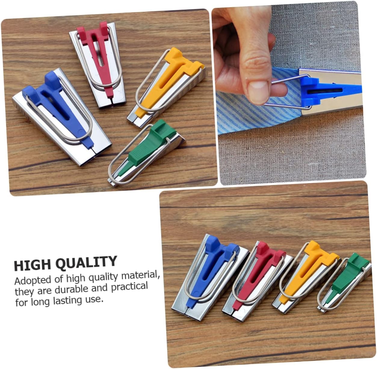 Uonlytech 1Set Bias Tape Makers Tool Kit Sewing and Quilting Supplies for Binding Fabric Strips Includes Green Tape Maker and Hemming Tool for DIY Sewing Lovers