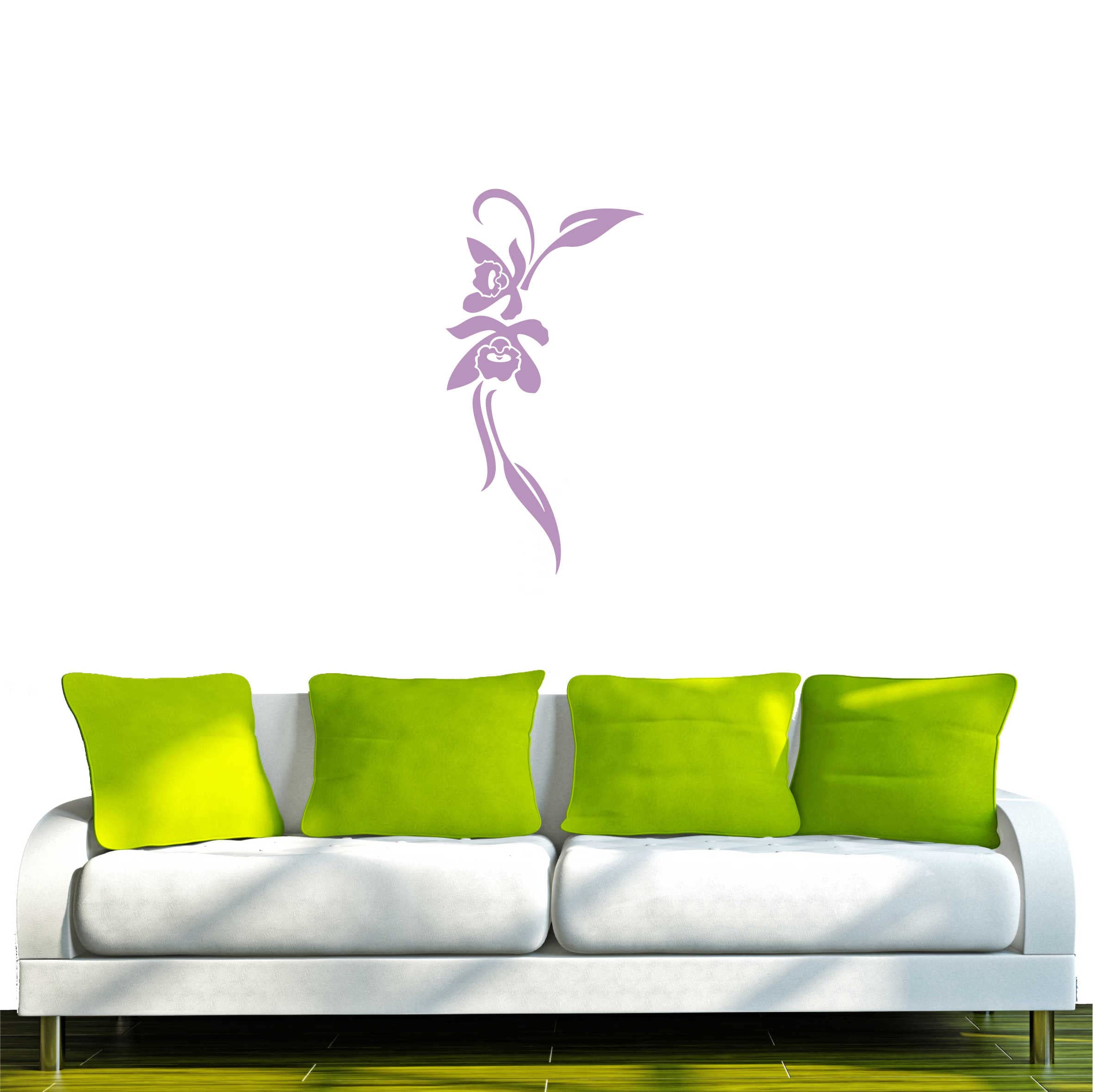 INDIGOS UG - Decalcomanie da muro - adesivi da parete - Murale - f272, bellissimo viticcio con graziosi fiori, 160 x 82 cm - lilla - Decorazione per soggiorno, camera dei bambini, ufficio, scuola
