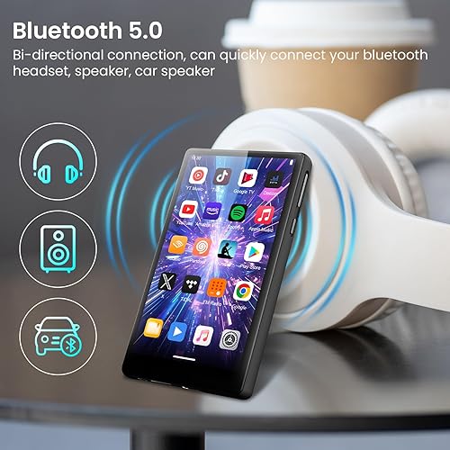 Miniatura 5 de Reproductor MP3 de 96 GB con Bluetooth y WiFi, sonido sin pérdida de alta fidelidad de 5 pulgadas, pantalla táctil de 1080P, reproductor MP4 de