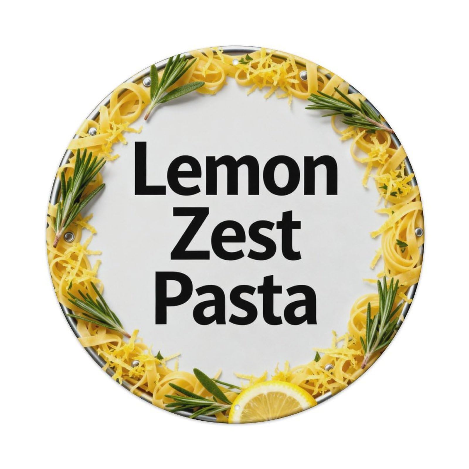 Lemon Zest Pasta Metal Tin Sign Plaque