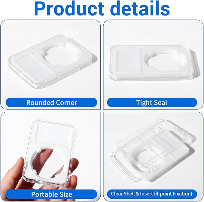 Display para monedas 30 pcs 38mm con tapa transparente miniatura 4
