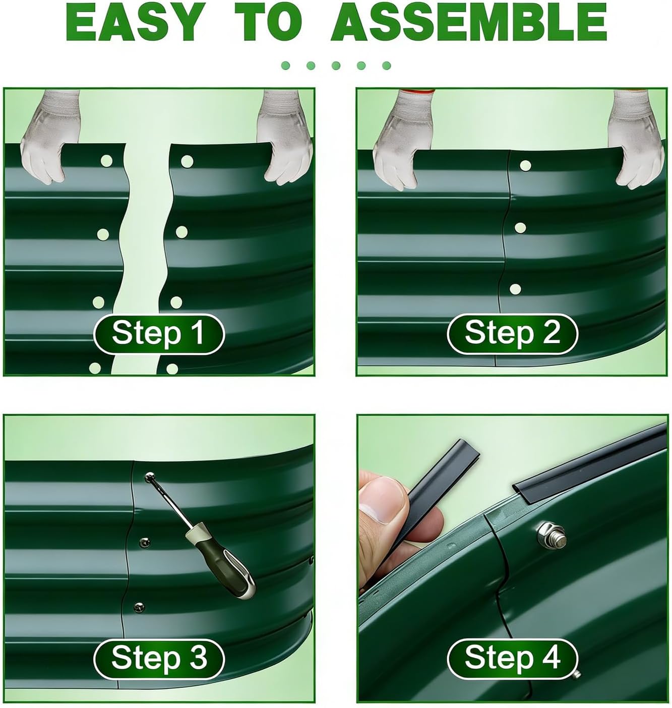 GrowHaus 2 Pack 4x2x0.9FT Galvanized Raised Garden Bed, Planter Boxes Outdoor Metal Garden Beds for Planting Vegetables Flowers Herbs