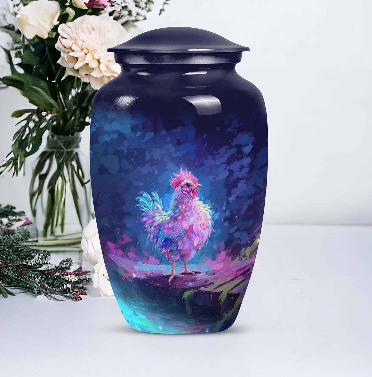 Forest Rooster - Urns for Human Ashes Adult Female - Companion Cremation Urns - Ash Holders for Human Ashes - Cremation Urns Adult - Urn for Women Ashes (10 inch)