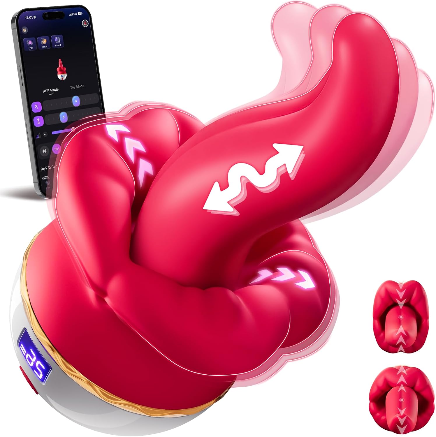 Tongue Vibrator for Women Premium Liquid Silicone Licking Rose Sex Toy