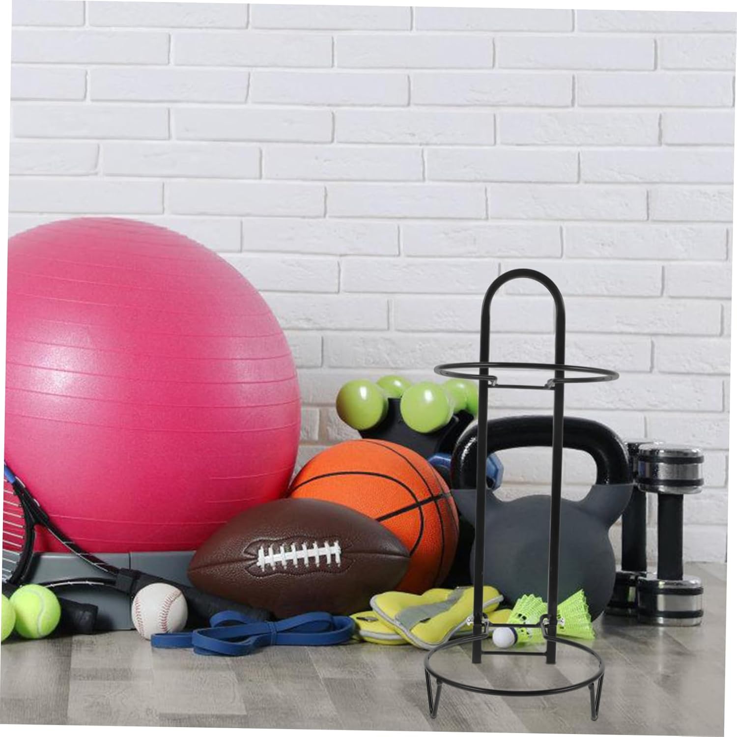 Cube Ball Storage Rack Freestanding Sports Equipment Organizer Removable Vertical Display Stand Ball Holder for Basketball Football Volleyball Garage Or Indoor Use