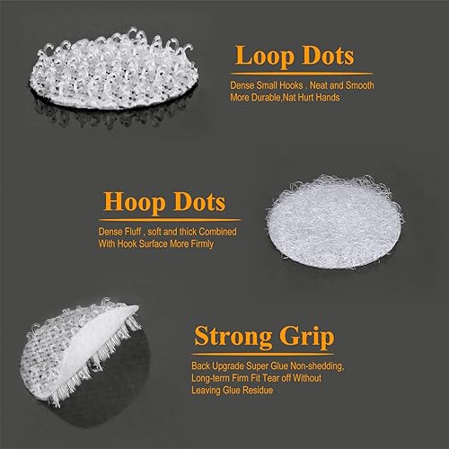 Miniatura 9 de Puntos autoadhesivos  0.59 pulgadas de diámetro impermeable para la escuela, oficina, hogar, montaje de artes y manualidades (Negro-0.59 pies, 1000)