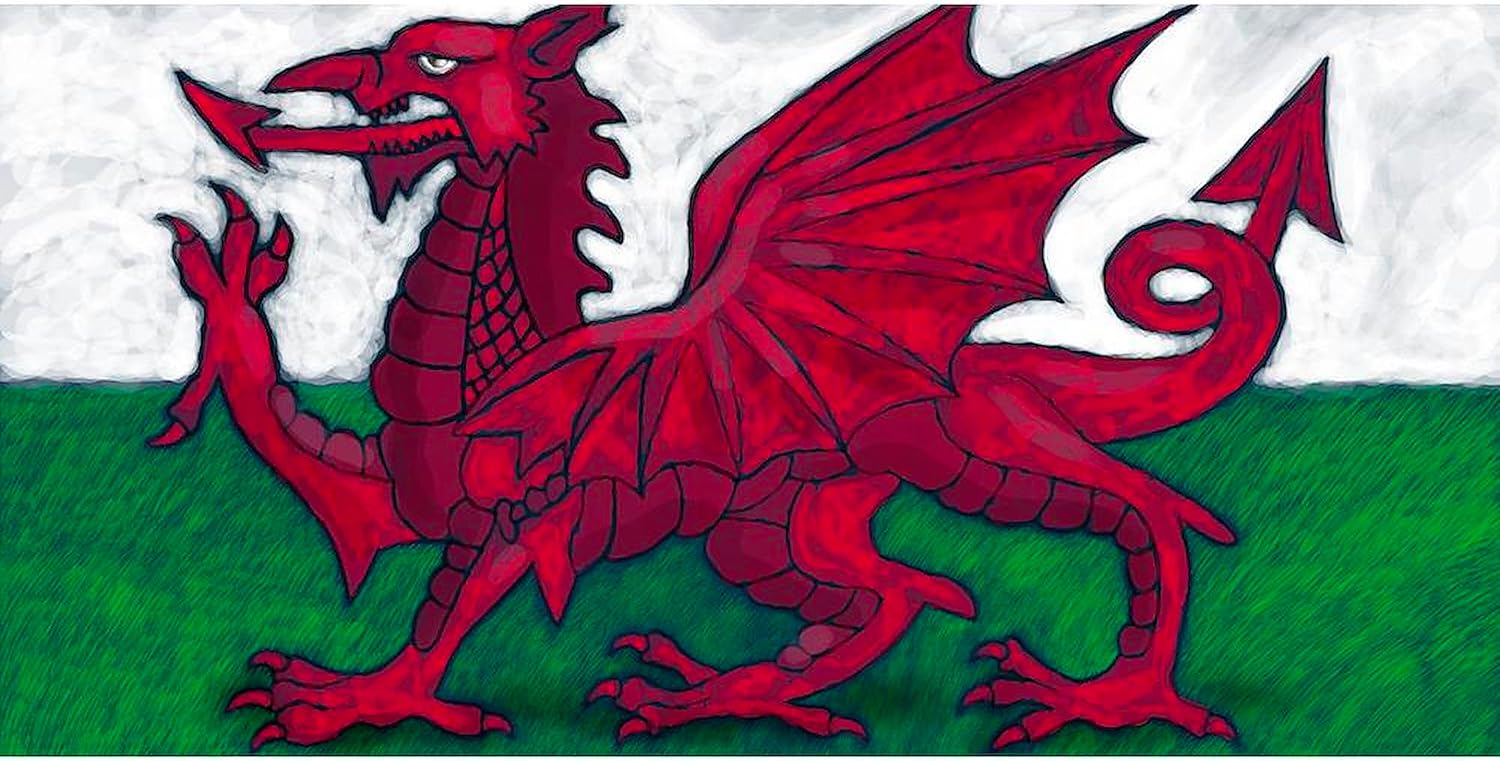CafePress Wales Flag Aluminum License Plate, Front License Plate, Vanity Tag