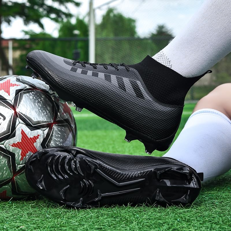KIUSMETY Soccer Cleats for Mens Womens Lace-Up Indoor Professional Training Turf Football Boots High Ankle Baseball Shoes - Image 6