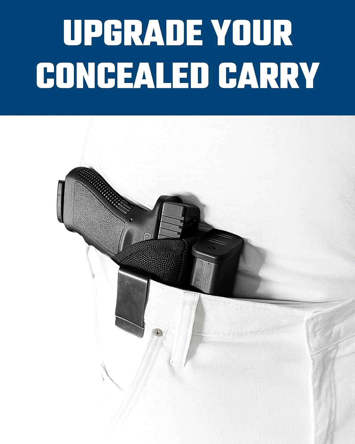 IWB Holster for Concealed Carry Inside Waistband Holster Belt Clip Gun Holster with Kydex Magazine Holster, CCW Universal IWB Holster Compatible with 1911, Glock 17 19 21 26 27 30 43X, Springfield XD