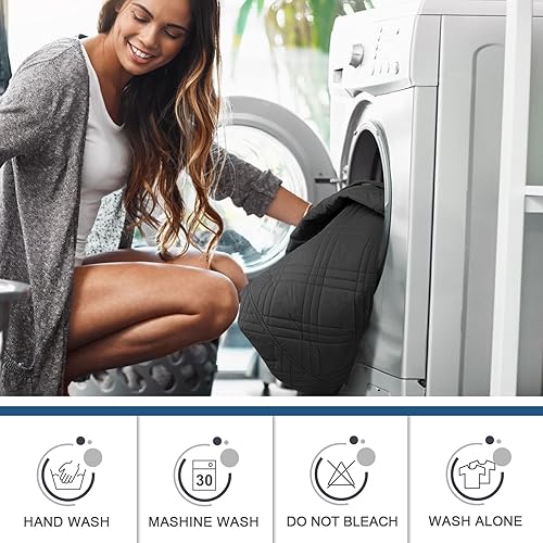 Miniatura 150 de TAOCOCO Funda para silla reclinable 100% impermeable, fundas antideslizantes para silla reclinable con bolsillo, protector de muebles lavable