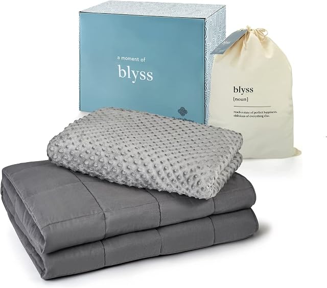 TheaWellbeing Blyss - Sensory Premium Weighted Blanket - Sleep Aid & Comforter for Deep Relaxation - Stress & Anxiety Relief for Adults & Children - Oeko-Tex Certified - Double, 6.8kg, 200 x 150cm
