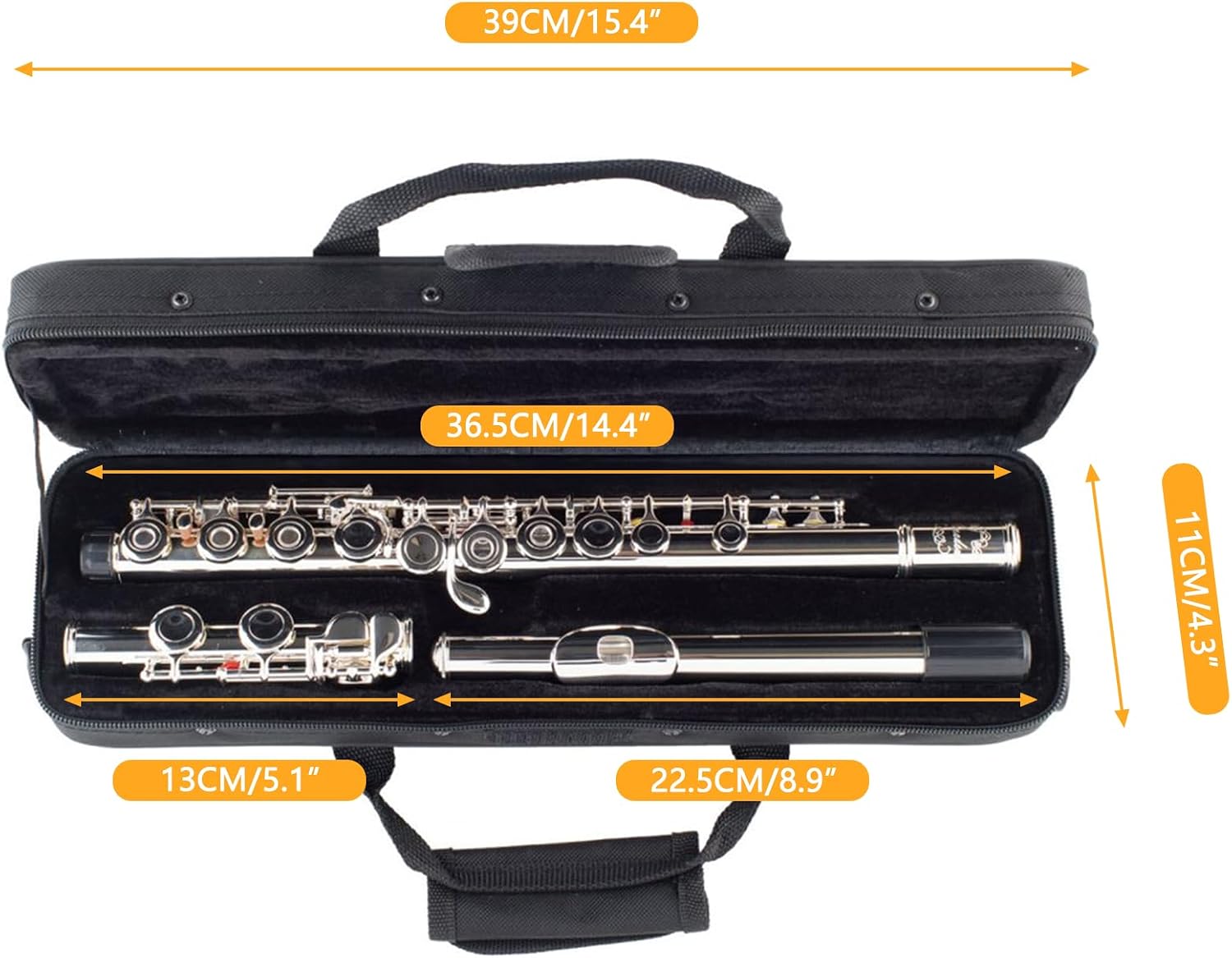 watris veiyi 16 hole flute case, waterproof flute case with adjustable shoulder strap, lightweight oxford cloth flute case carrying bag for 16 holes flute (confirm size before purchase)