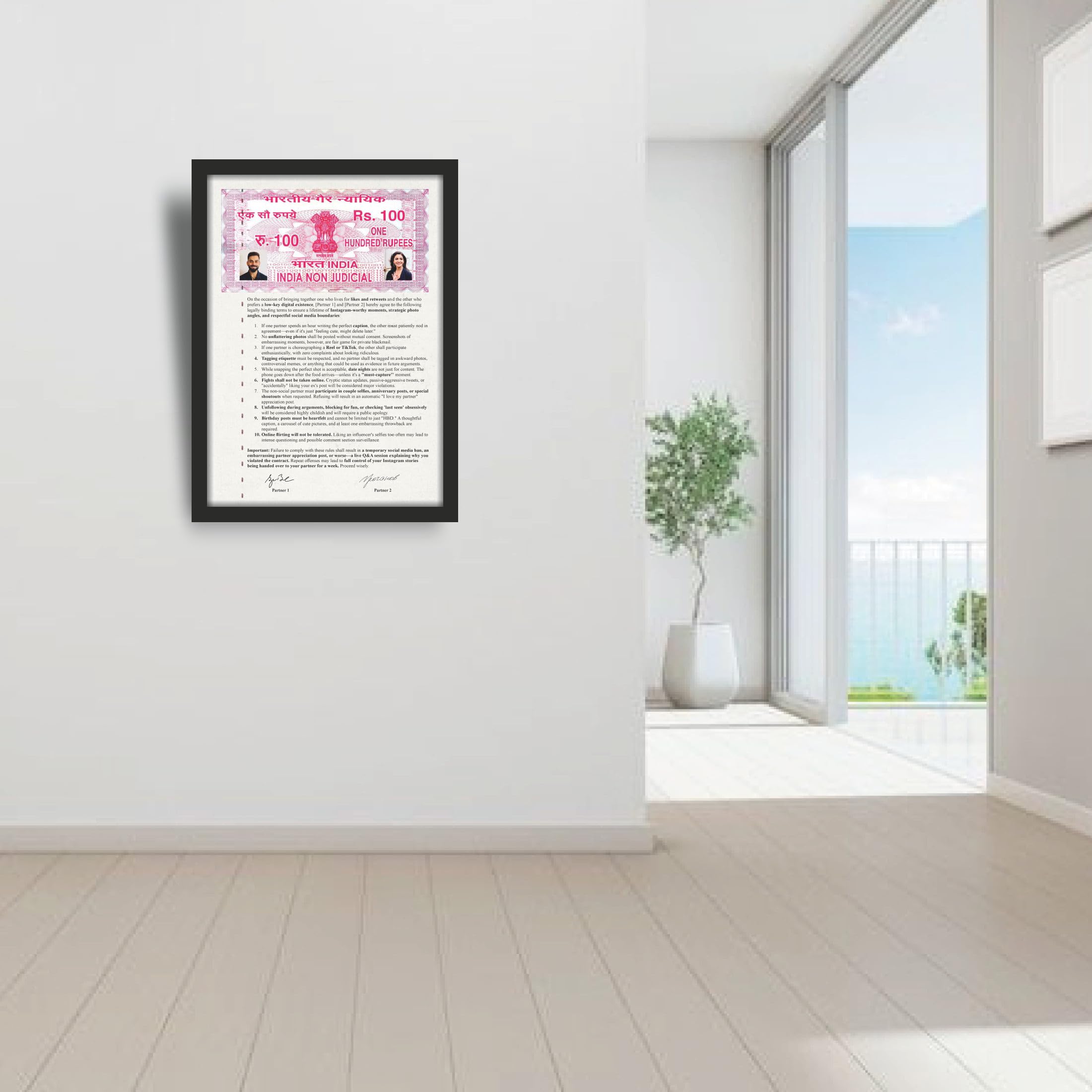 Social Media Couple Relationship Contract Photo Frame – 9.25 x…