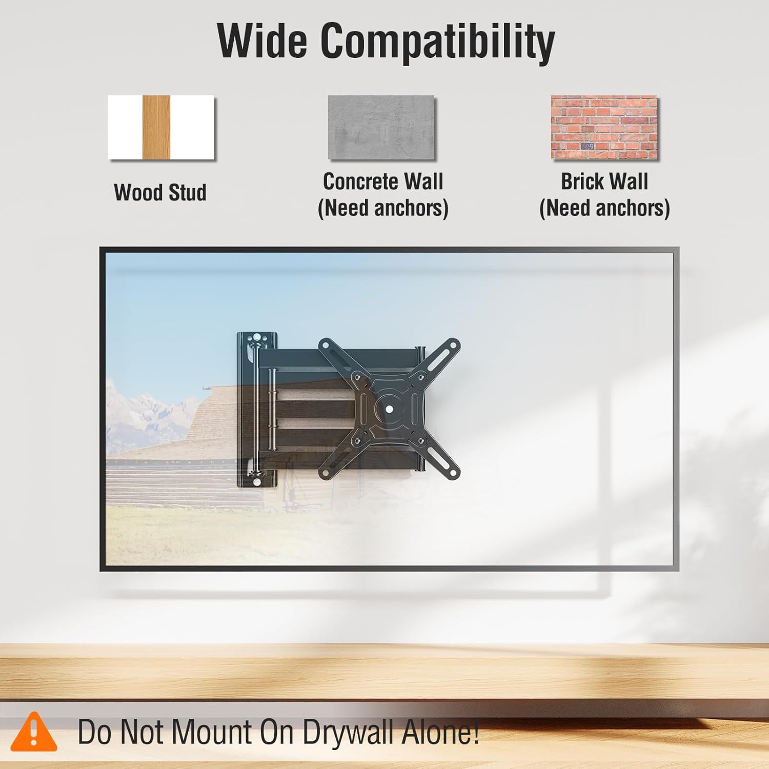 ELIVED Long Arm TV Wall Mount for Most 14-42 Inch tvs & Monitors, 29.5 Inch Long Extension TV Mount Swivel and Tilt, Full Motion Wall Mount Bracket Fit Max VESA 200x200mm, Holds up to 44 lbs.