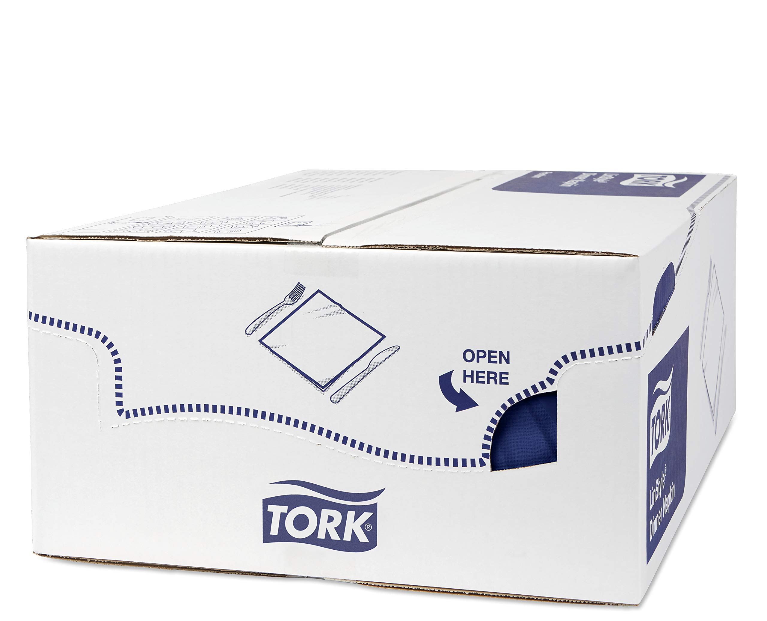 Tork 478856 LinStyle Tovagliolo Dinner blu scuro Premium (piegato in 4), monovelo, 12 pacchi x 50 tovaglioli (600 pz), 39 cm (lungh.) x 39 cm (largh.)