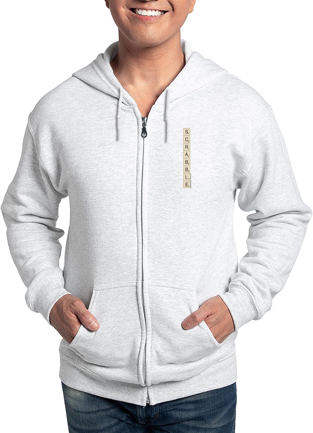 CafePress Scrabble Tiles Zip Hoodie Men's Light Zip-Up Hooded Sweatshirt