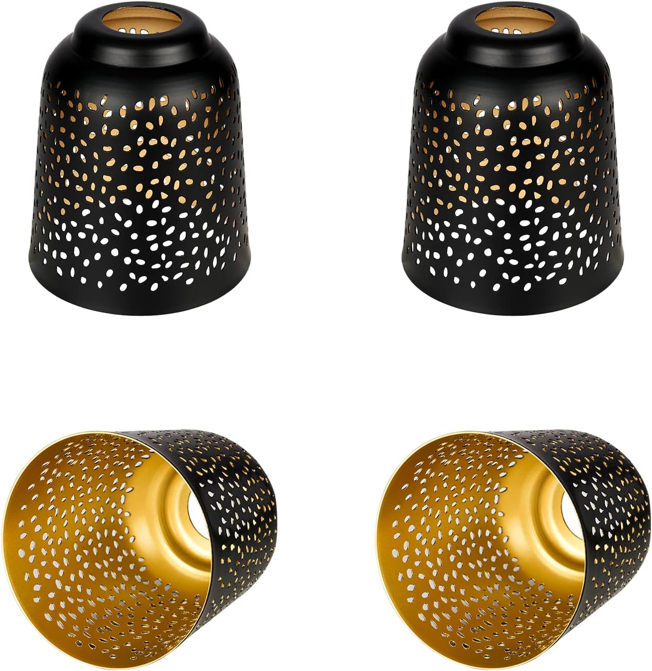 ceiling fan light covers replacements with 1.6" Fitter, ALUCSET 5.6" Height and 5"Diameter, Metal Bell Shaped light fixture cover Fits pendant light shade Chandeliers Wall Sconces Lights
