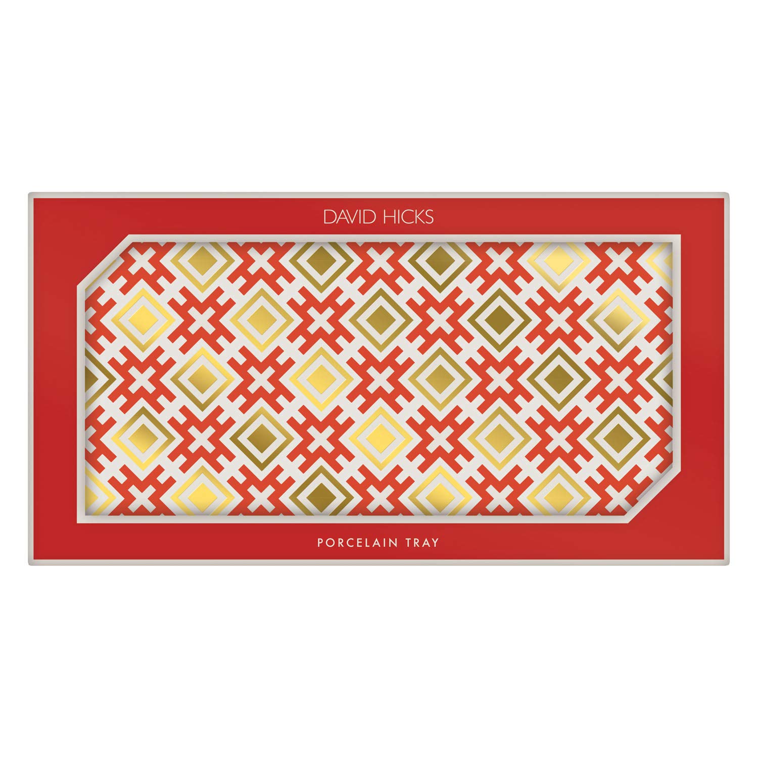 David Hicks plateau Hicksonian rouge idéal pour sublimer votre table basse