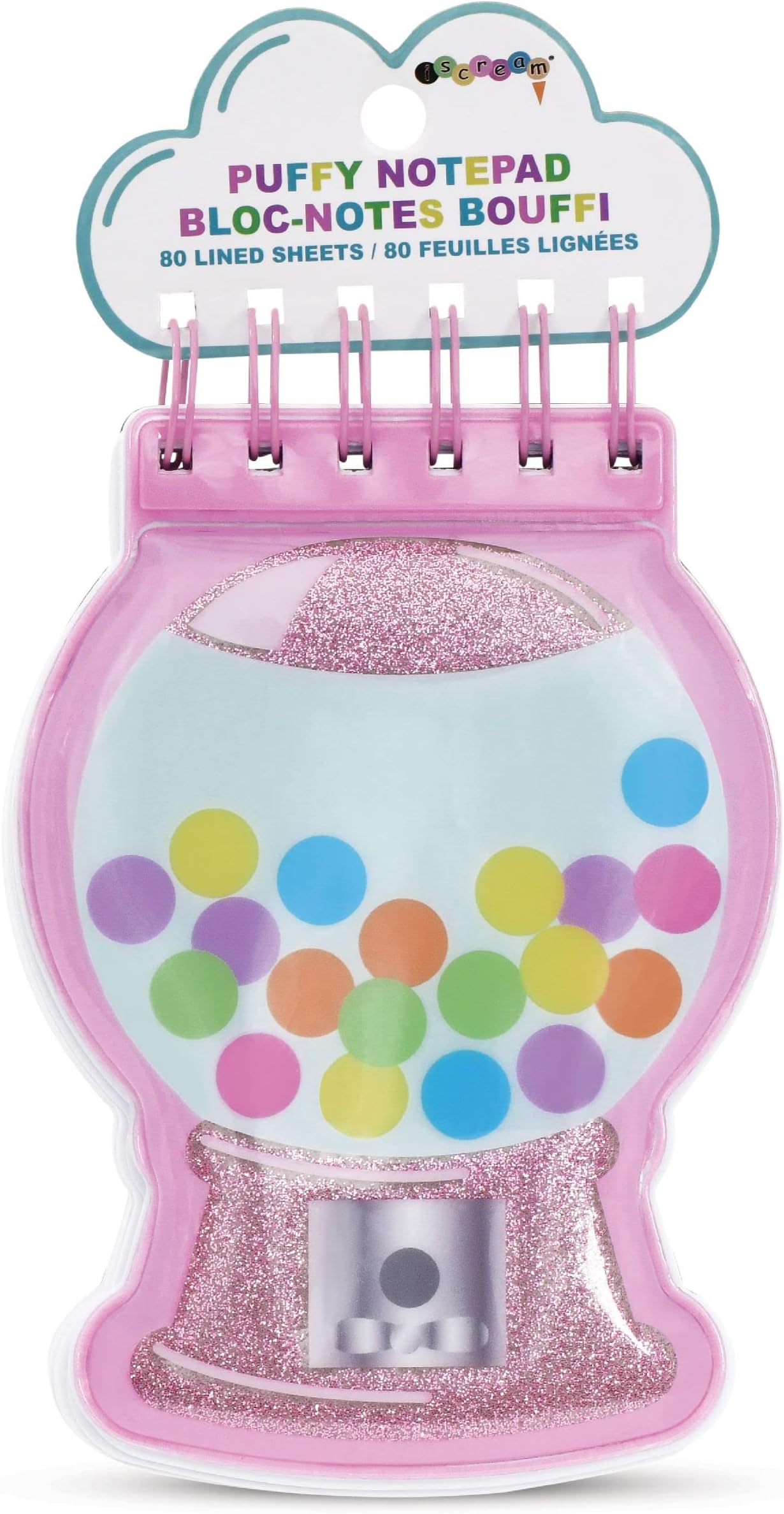 iscream Gumball Machine Shaped Puffy Spiral-Bound Lined Page 6.5" Journal