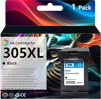 305XL Ink Cartridges Compatible for HP 305 XL Ink Cartridge Compatible for HP DeskJet 2710 2720 2721 2722 2723 2724 2725 2726 2727 2729 2732 2733 Printers Black