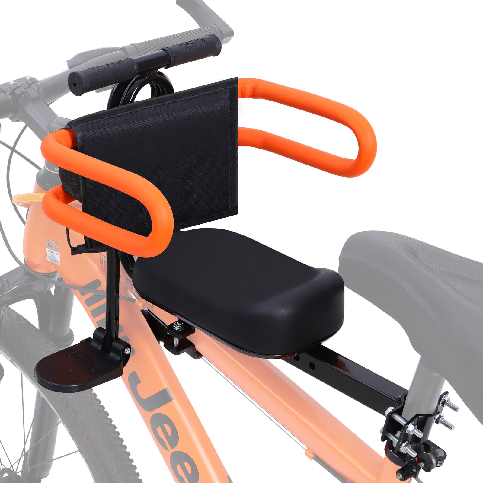 Kids Bike Seat Child Bike Seat Bicycle Seats for Children 2-5 Years Front Mount Kid Bicycle Seat Kids Bicycle Seats with Foot Pedals Front Mount with Handlebar Attachment Detachable-picture-17