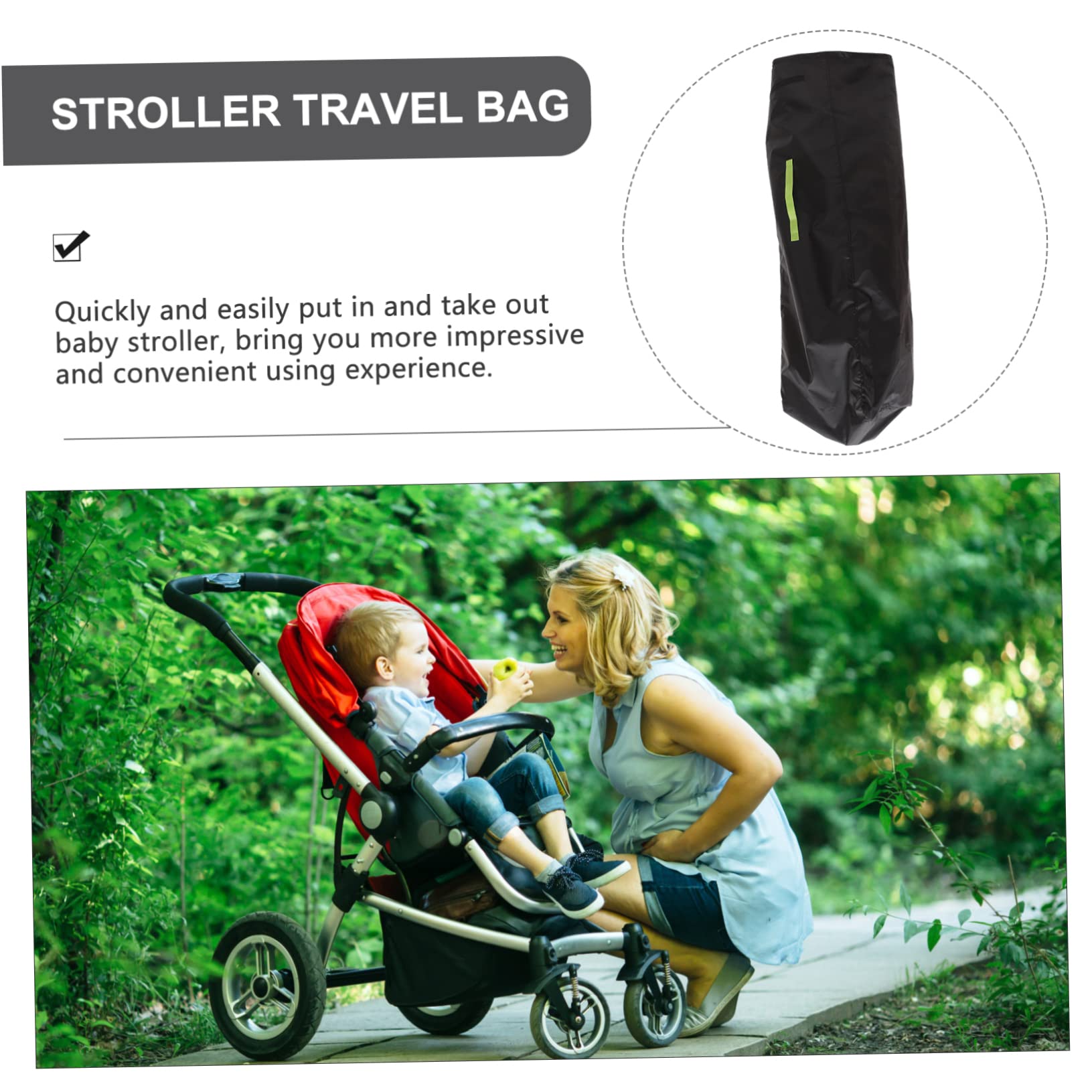 CIMAXIC Buggy Bag Stroller Travel Bag Padded Stroller Storage Single Shoulder Strap Daily Use Easy to Clean Oxford Cloth Material