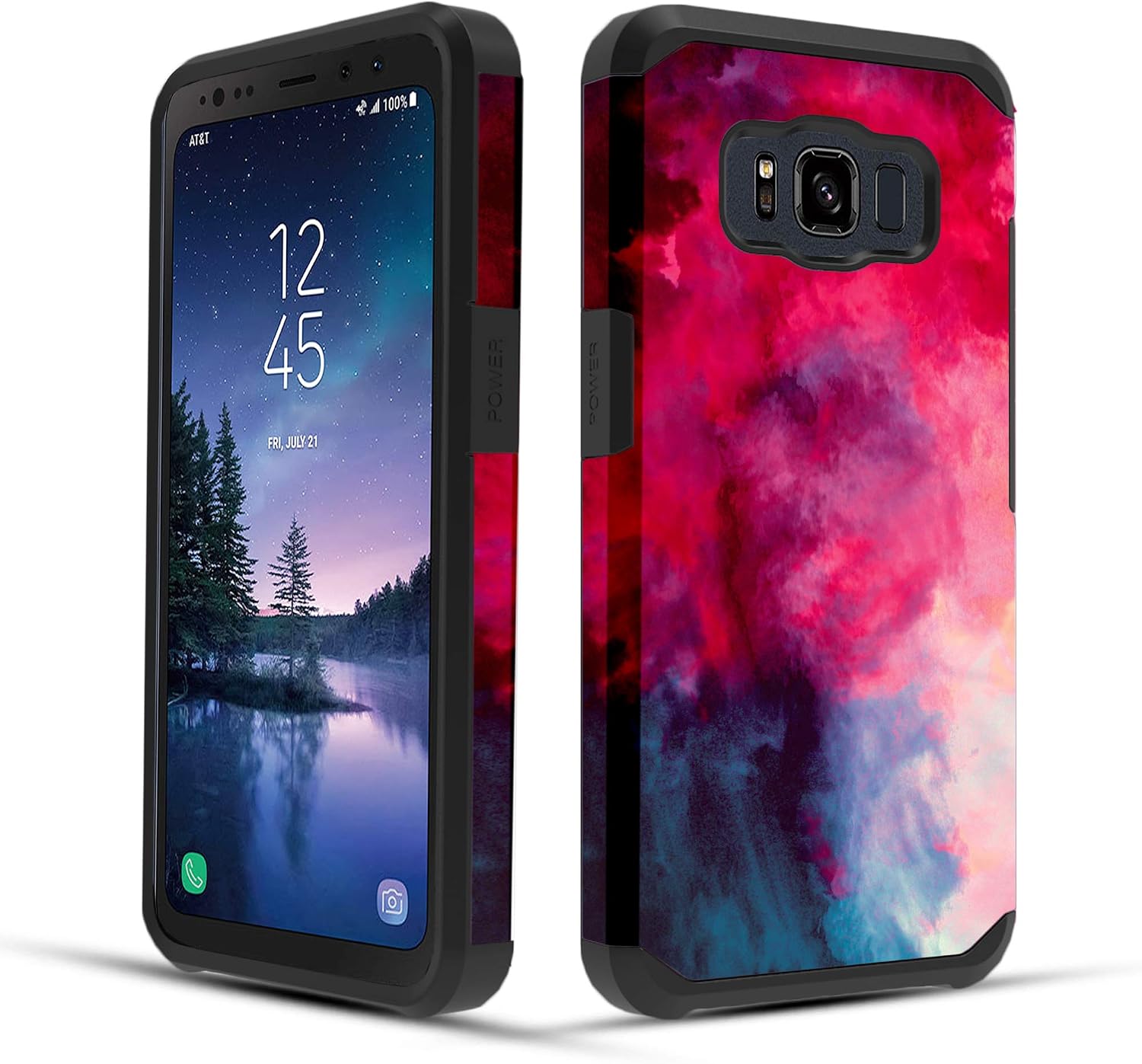 Townshop Galaxy S8 Active Case, Dual Layer Shockproof Hybrid Case for Samsung Galaxy S8 Active - Paint Clouds