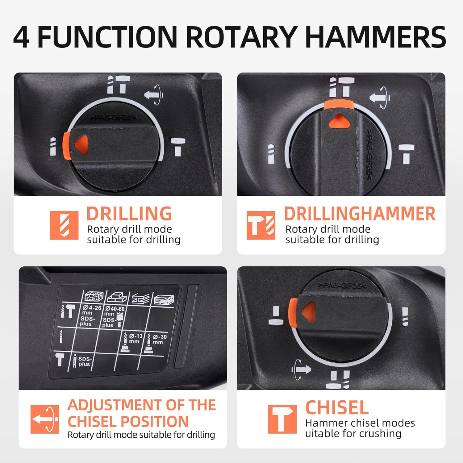 Hammer 2-26DRE Handle Rotary Hammer with One-Touch Handle Rotary Hammer