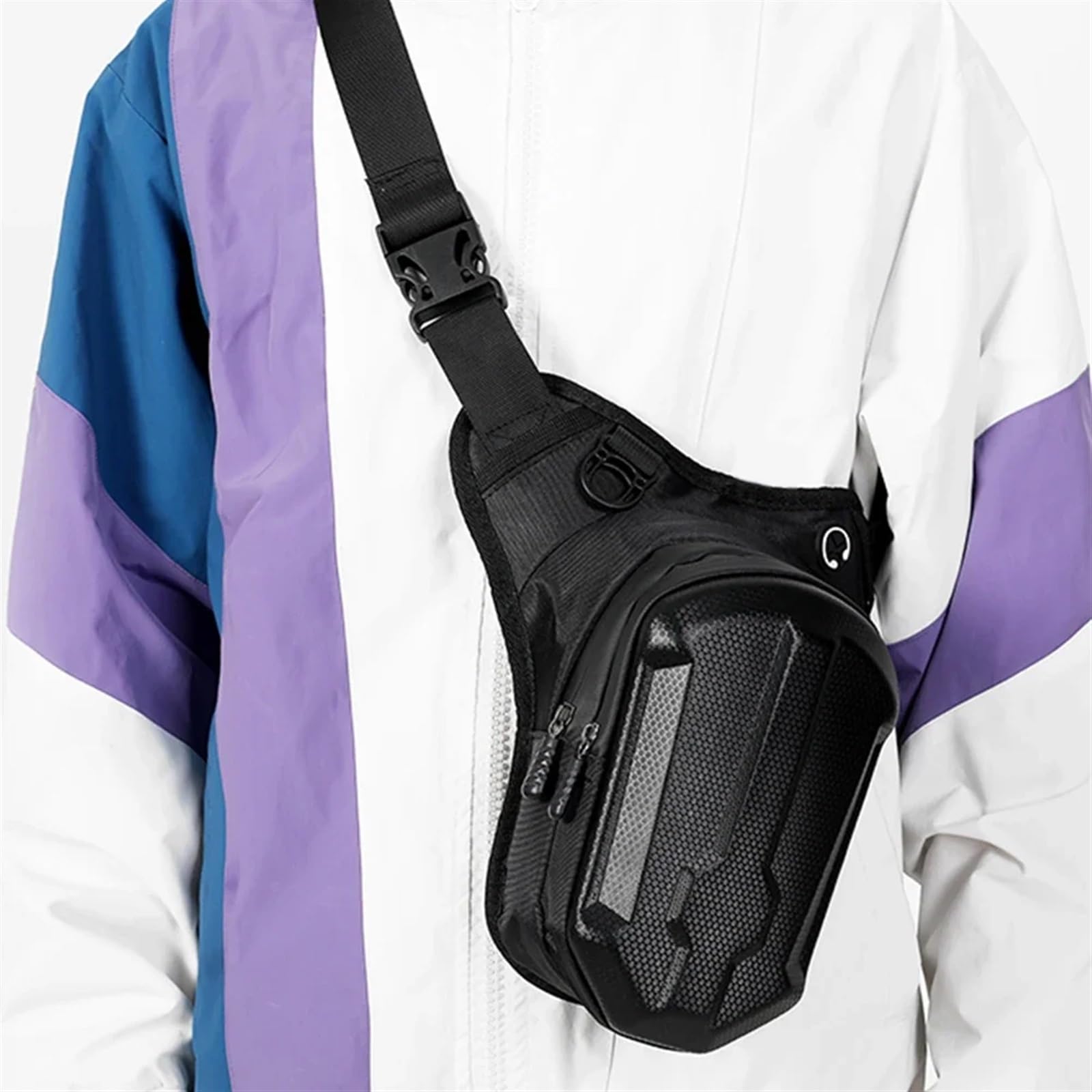Bolsa Lateral for Pierna de Motocicleta, Impermeable, riñonera for, Bolso Multifuncional for teléfono móvil for Andar en Bicicleta(Black)