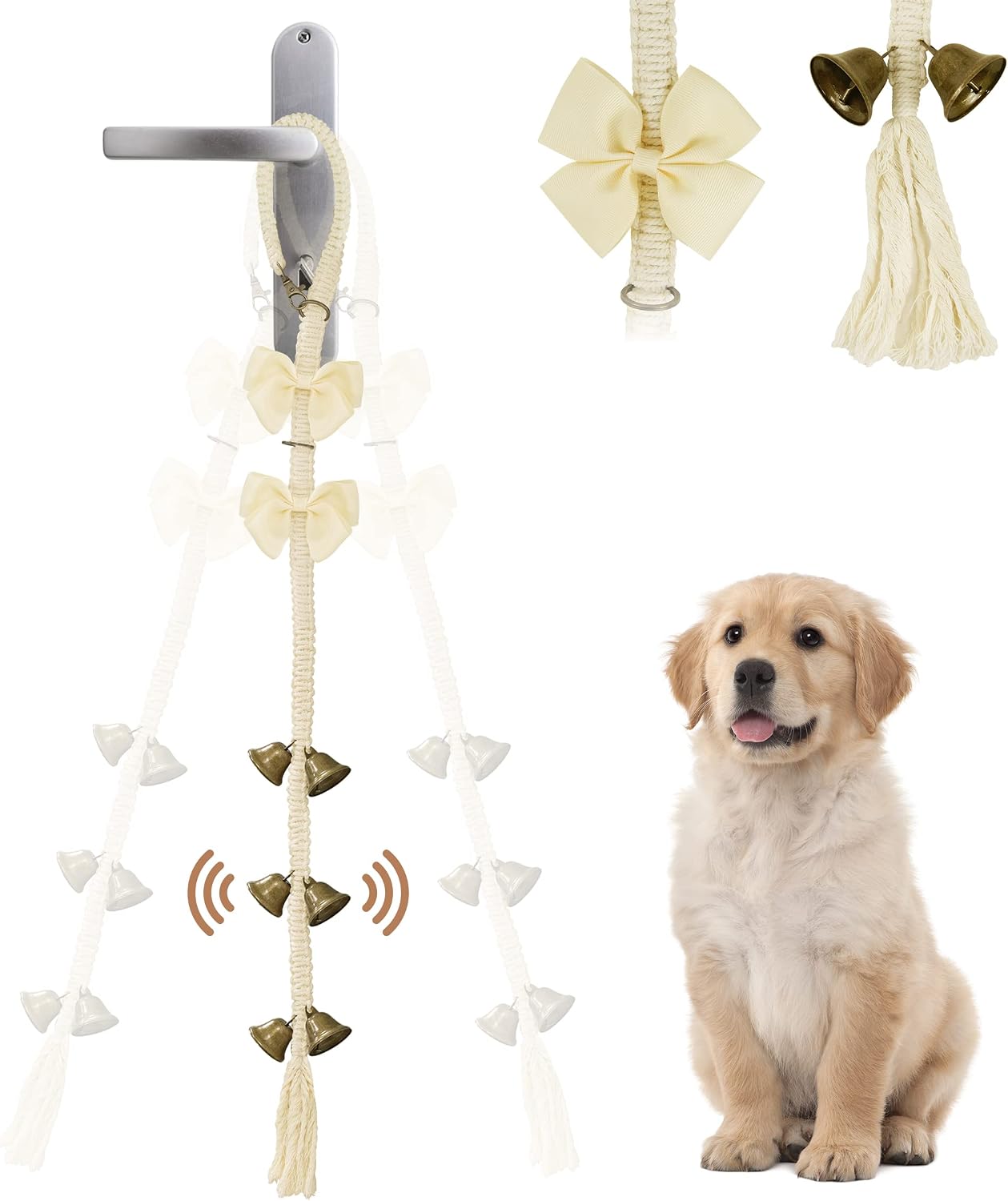 Fuz Bigaza Dog Bell for Door Potty Training Dog Doorbell Adjustable Dog Door Bell Dog Potty Bells for Dogs Dog Training Bell Dog Potty…