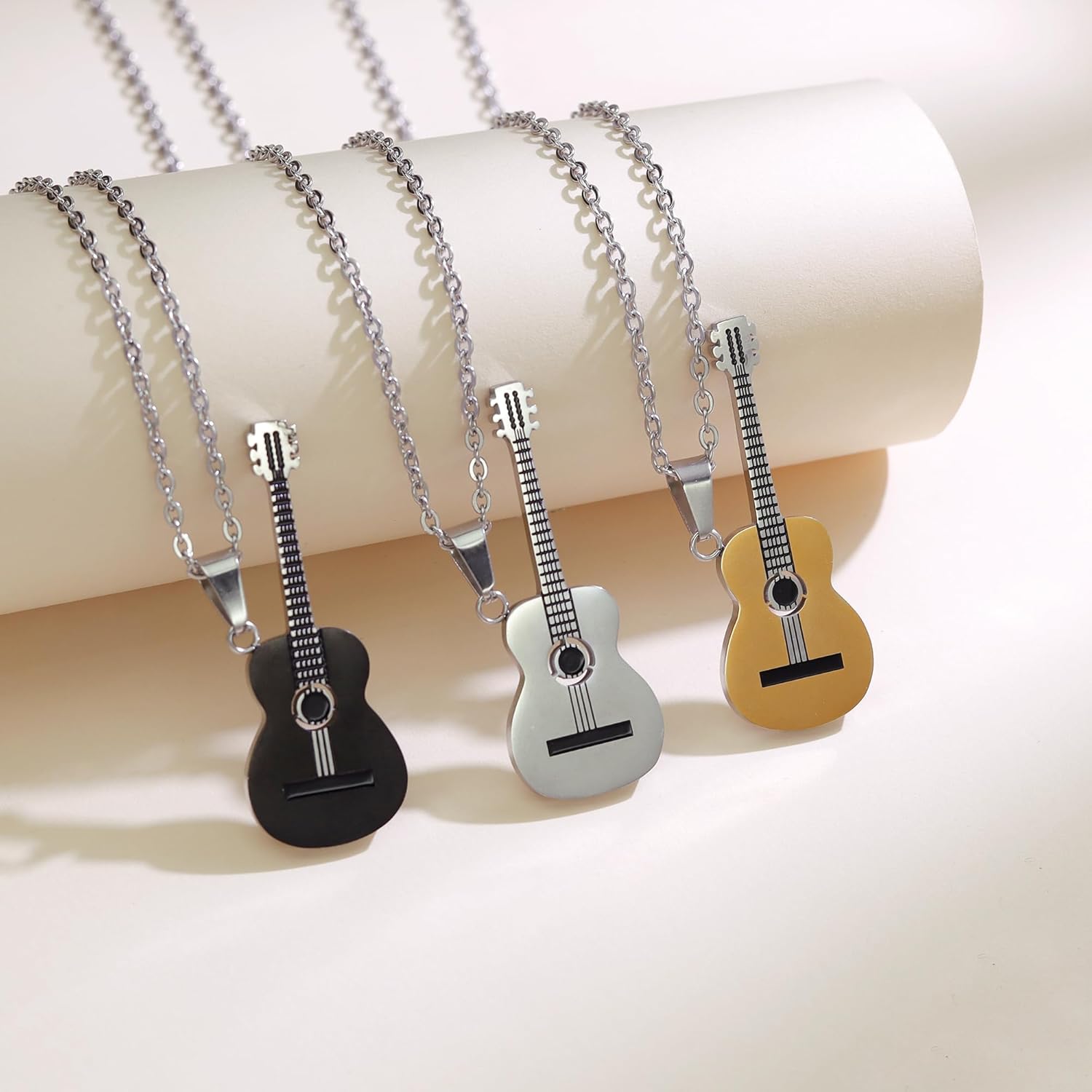 AILUOR Men Women Guitar Pick Necklace with Adjustable Chain Hip Hop Music Style Titanium Steel Guitar Tag Pendant Jewelry Personalized Gift - Image 8