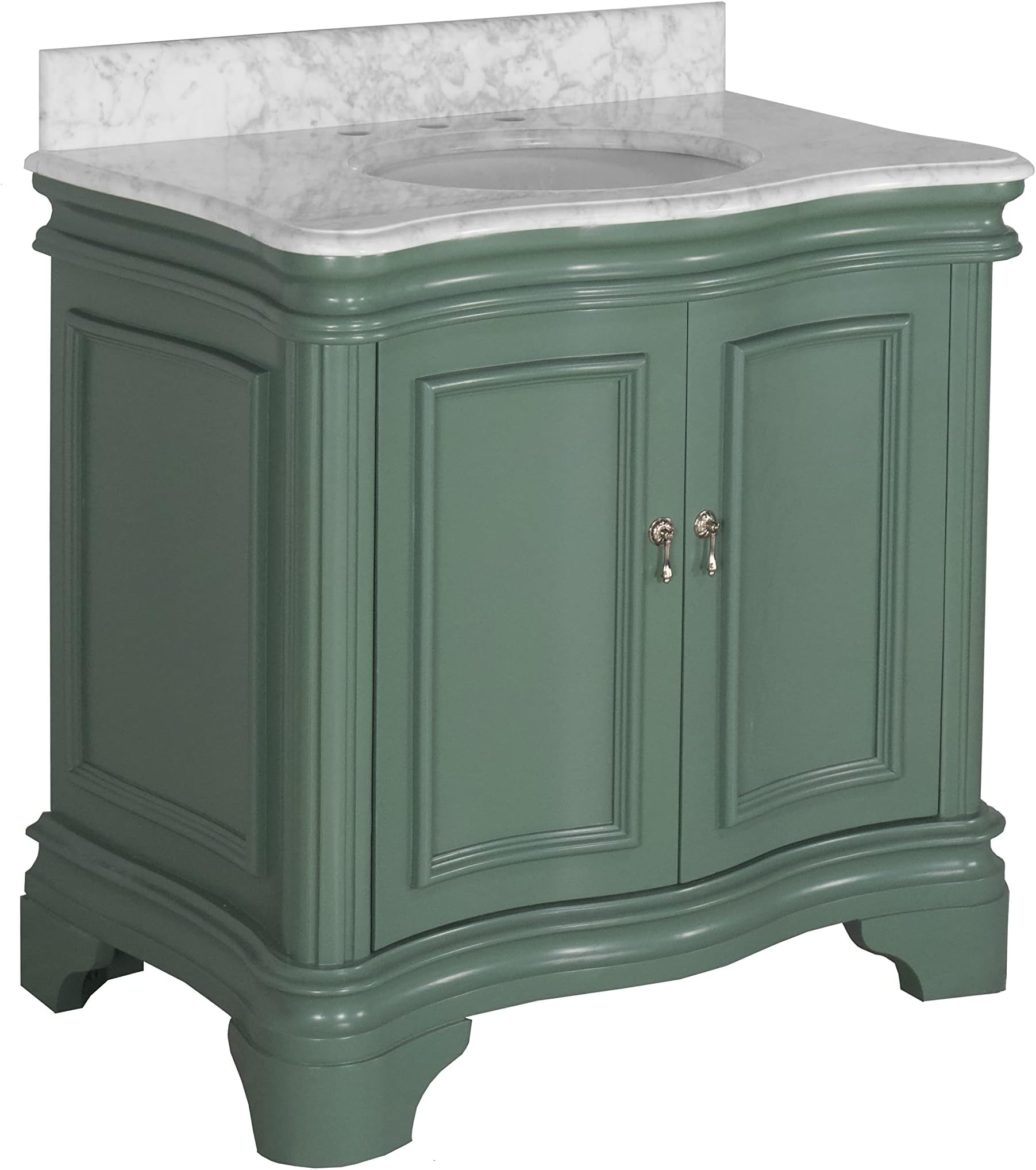 Amazon.com: Beverly 30-inch Bathroom Vanity (Carrara/Sage Green ...