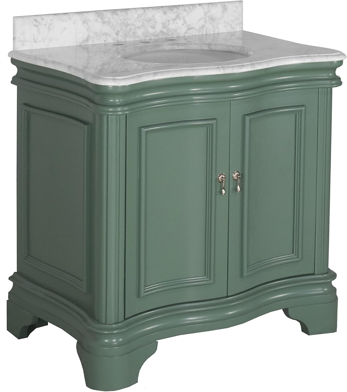 Katherine 36inch Bathroom Vanity (Carrara/Sage Green
