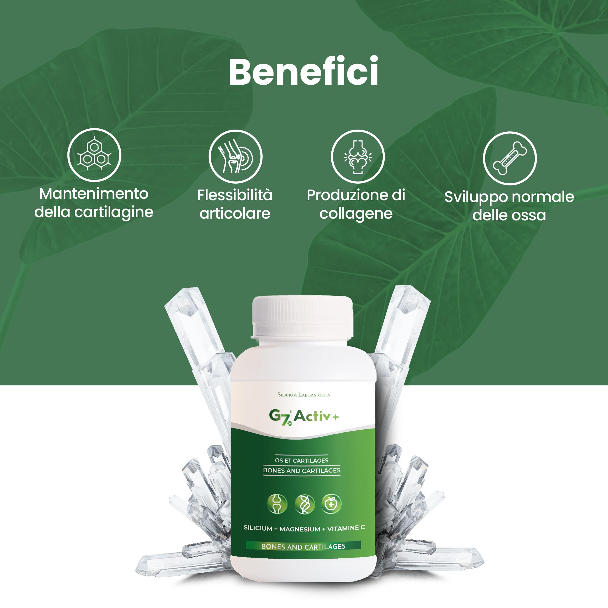 Silicium G7 Set completo: G7 Original + G7 Activ + Gel di Silicio 150 ml - Integratore di silicio per il benessere di articolazioni, pelle e vitalità