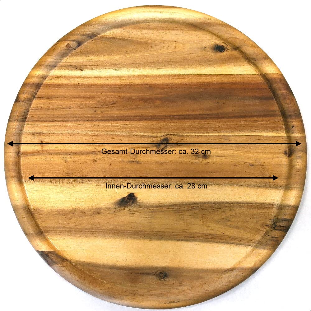 Pizzateller mit Gravur (Namen) personalisiertes Holz Pizzabrett 32cm Akazienholz - Geschenkidee zum Geburtstag, Geschenke Jahrestag Jubiläum, MotivP9 Pizzeria