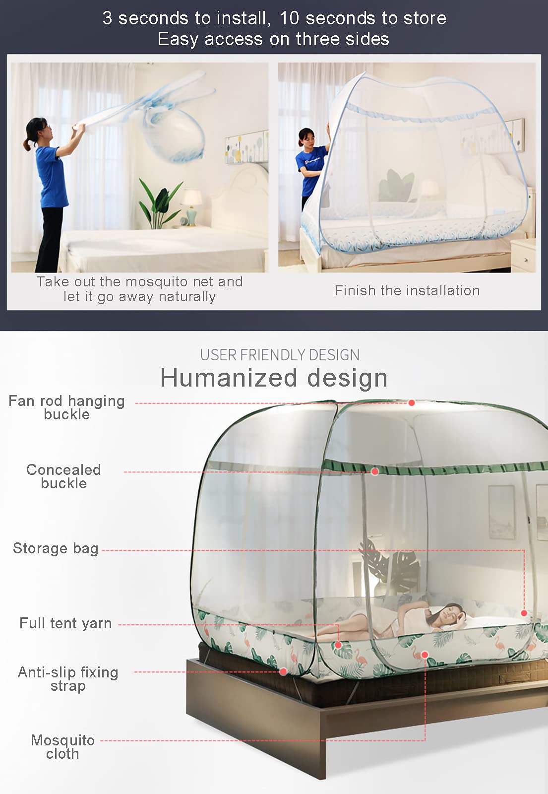 Moskitonetz Für Bett Baldachin Mückennetz Betthimmel Insektenschutz Netz Für Doppelbetten Baby Kid Kinder Daheim Oder Für Die Reise(Size:1.2 * 2m(4 * 6.6ft))