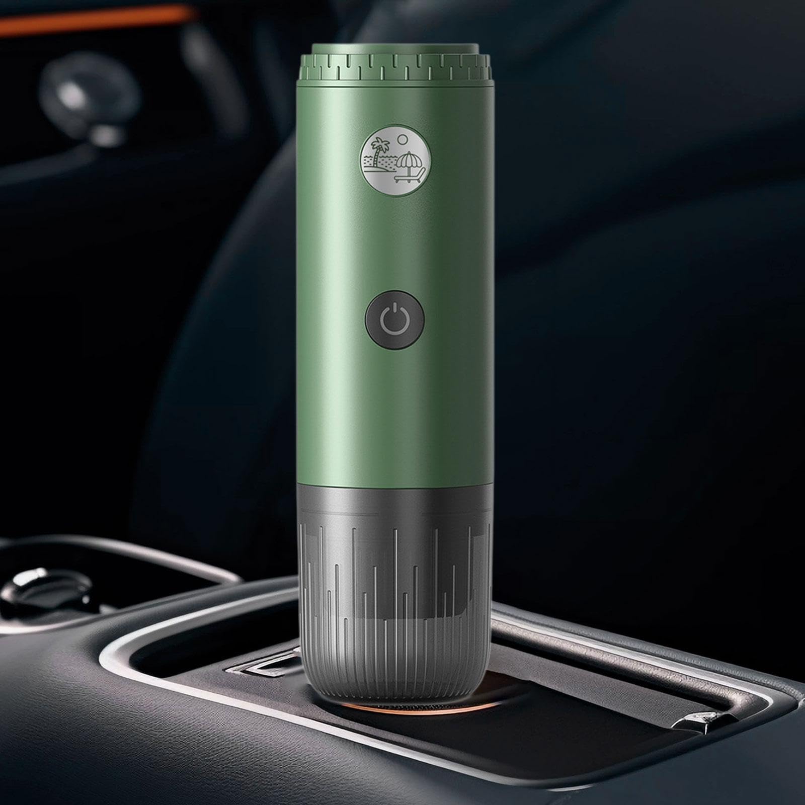Cafetera Eléctrica de Espresso, de Funcionamiento Manual, con Conexión USB-C. Mini Cafetera Portátil de Mano para Oficina Y Camping, Verde, Individual