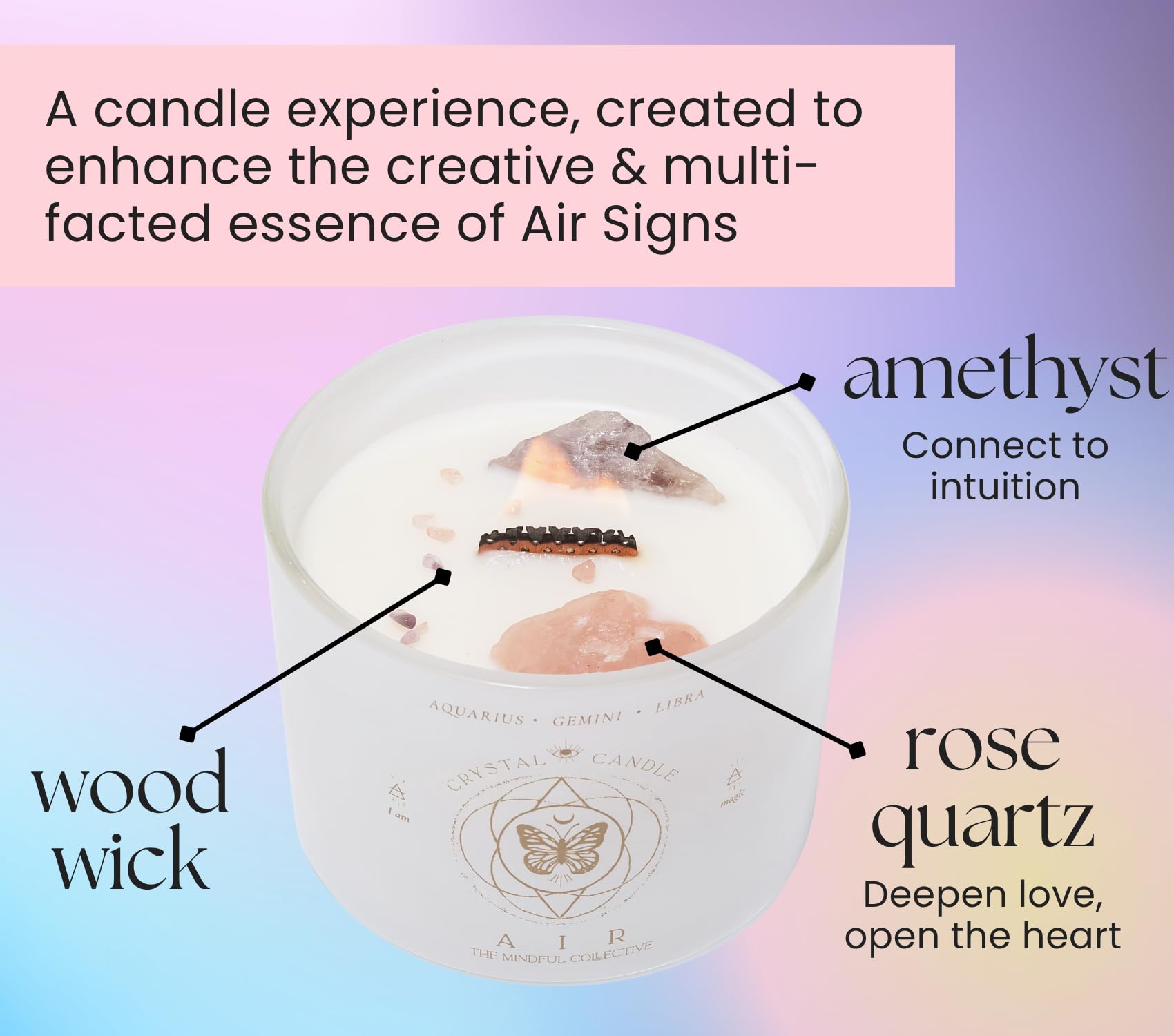 ヒーリングクリスタルキャンドル 双子座 天秤座 水瓶座